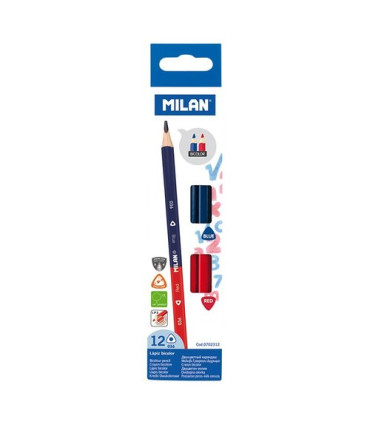 LAPICES MILAN BICOLOR AZ/RJ CAJA DE 12