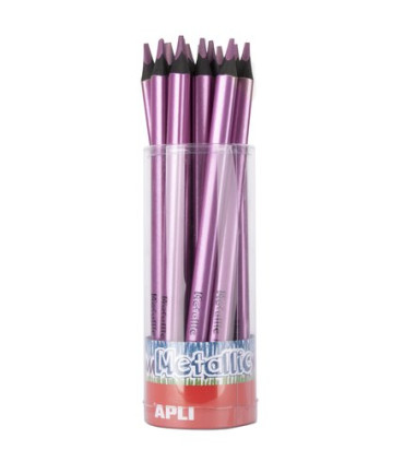 LAPIZ APLI JUMBO METALLIC TRI. ROSA