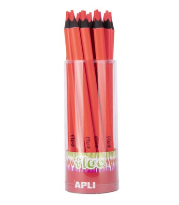 LAPIZ APLI JUMBO FLUOR TRI. ROJO