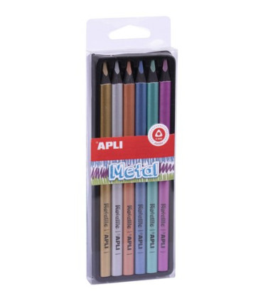 LAPIZ APLI JUMBO METAL TRI. P/6
