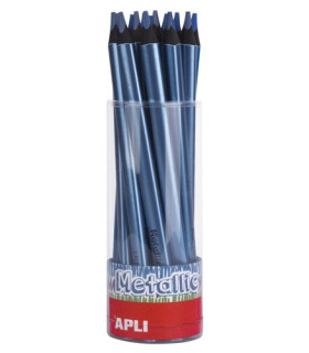 LAPIZ APLI JUMBO METALLIC TRI. AZUL B/18