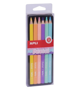 LAPIZ APLI JUMBO PASTEL TRI. P/6