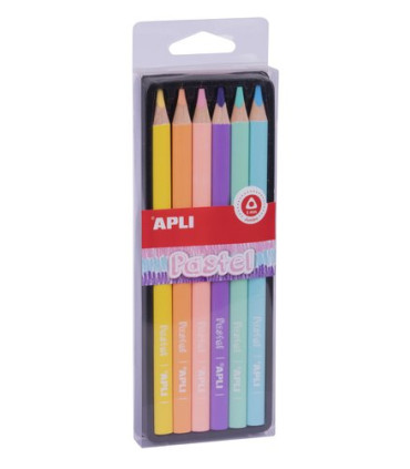 LAPIZ APLI JUMBO PASTEL TRI. P/6
