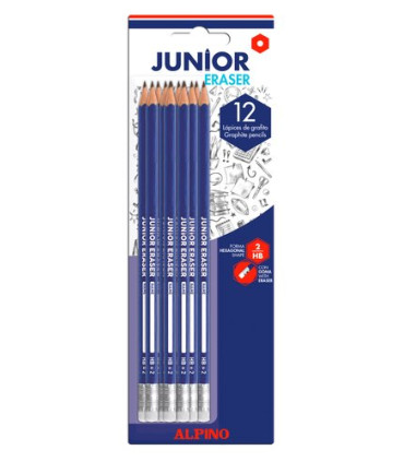 LAPIZ ALPINO JUNIOR con GOMA - HB bl.8+4
