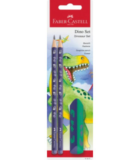 LAPIZ FABER CASTELL HB DINOSAURIO  bl.2