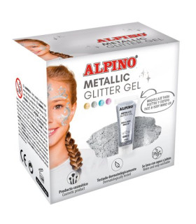 MAQUILL.ALPINO GLITTER MET. PLATA E/6