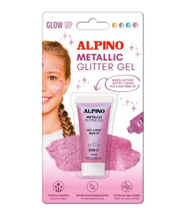 MAQUILL.ALPINO GLITTER MET. ROSA B/1