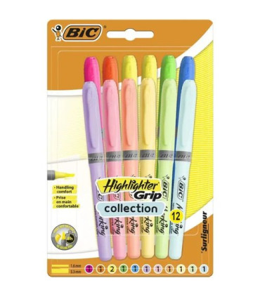ROTUL.FLUOR BIC HIGHLIGHTER PASTEL B/12