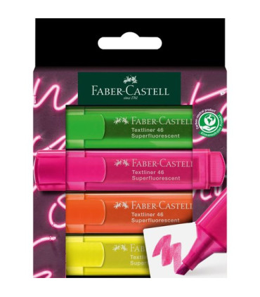 ROTUL.FLUOR FABER CASTELL  PACK 4