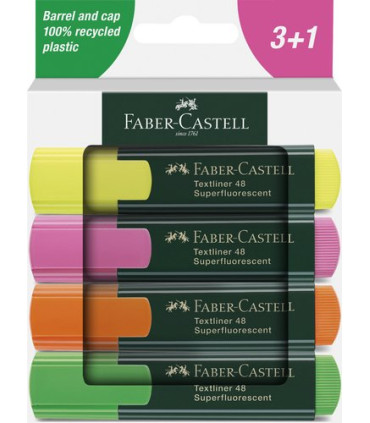 ROTUL.FLUOR FABER CASTELL  PACK 3+1
