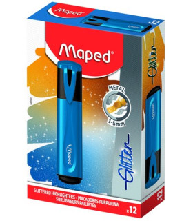ROTUL. FLUOR MAPED GLITTER AZUL MET.