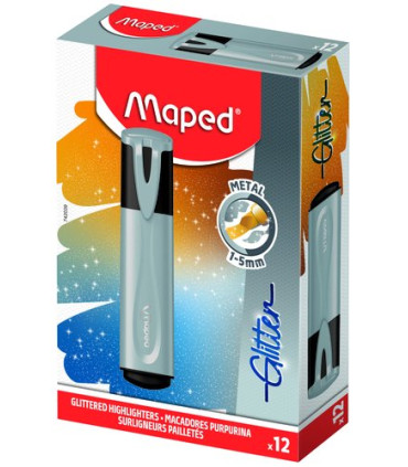 ROTUL. FLUOR MAPED GLITTER PLATA