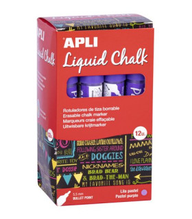 ROTUL.PIZAR.APLI CHALK CONICO LILA C/12