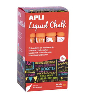 ROTUL.PIZAR.APLI CHALK CONICO NARAN.C/12