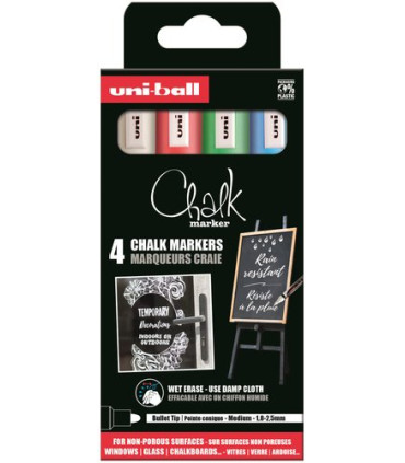 ROTUL.UNIBALL CHALK MARKER PWE 5M 4P C/4