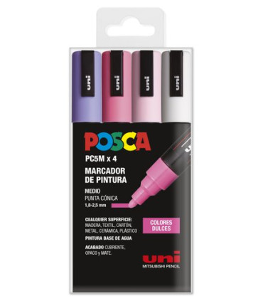 ROTUL.UNI-POSCA PC-5M  COL. DULCES B/4