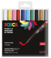 ROTUL.UNI-POSCA PINCEL ESTUCHE 10 SURT.