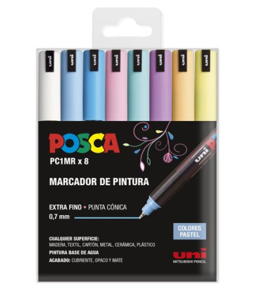 ROTUL.UNI-POSCA PC-1MR PASTEL E/8