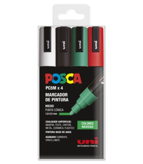 ROTUL.UNI-POSCA PC-5M  COL. NAVIDAD B/4