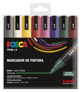 ROTUL.UNI-POSCA PC-5M COL.OSC. E/8