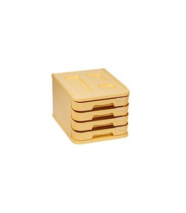 MODULO FAIBO 4 CAJONES AMARILLO PASTEL