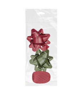 MOÑAS/COCAS  10 mm CHIC ROJO+RAFIA