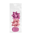 MOÑAS/COCAS  10 mm CHIC ROSA+RAFIA