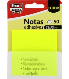 NOTAS ADHESIVAS FIXO 50h 75x75 TRAS.AMAR