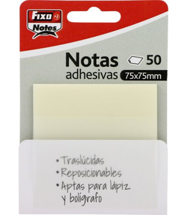 NOTAS ADHESIVAS FIXO 50h 75x75 TRANS.