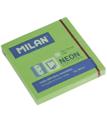 NOTAS ADHESIVAS MILAN 100h 76x76 VERDE