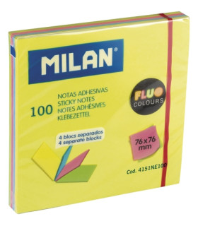 NOTAS ADHESIVAS MILAN 100h 76x76 NEON