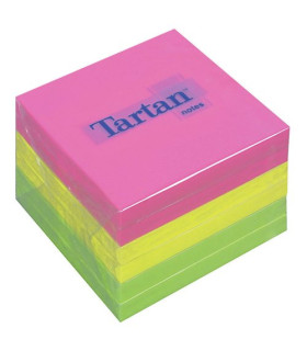TACO NOTAS TARTAN 76X76 NEON SURT.PAQ.6