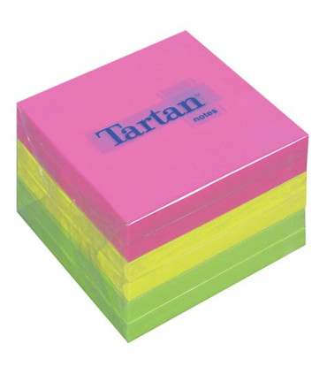 TACO NOTAS TARTAN 76X76 NEON SURT.PAQ.6