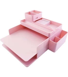 ORGANIZADOR SOBREMESA OFFICE BOX ROSA