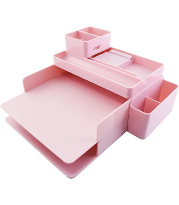 ORGANIZADOR SOBREMESA OFFICE BOX ROSA