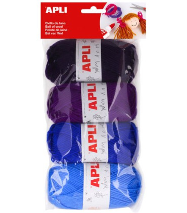 OVILLOS LANA APLI 50 gr.TONOS AZULES P/4