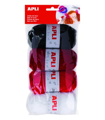 OVILLOS LANA APLI 50 gr. TONOS ROJOS P/4