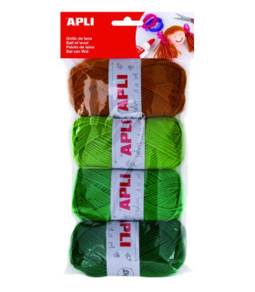OVILLOS LANA APLI 50 gr.TONOS VERDES P/4