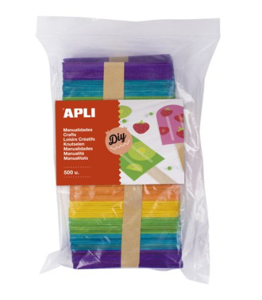 PALILLOS PLANOS MADERA COLOR  B/500