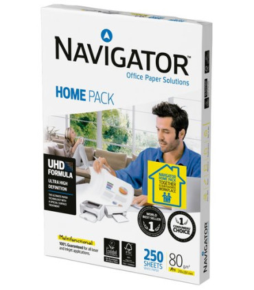 PAPEL A4 NAVIGATOR  80g 250h HOME PACK