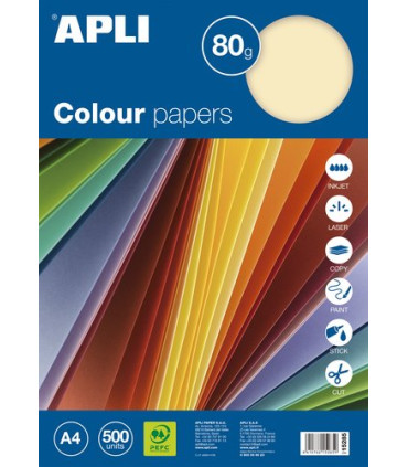 PAPEL COLOR A4 80g 500h SURTID.PASTEL