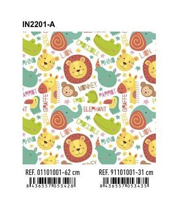 PAPEL REGALO BOBINA BK.31x80 INFANTIL