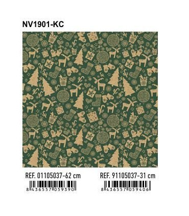 PAPEL REGALO BOBINA BK.31x80 NAVIDAD