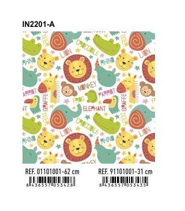 PAPEL REGALO BOBINA BK.62x80 INFANTIL