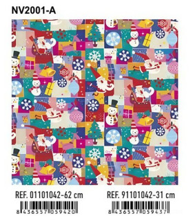 PAPEL REGALO BOBINA BK.62x80 NAVIDAD