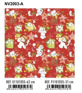 PAPEL REGALO BOBINA BK.62x80 NAVIDAD