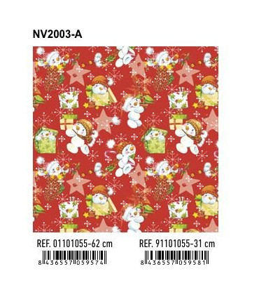PAPEL REGALO BOBINA BK.62x80 NAVIDAD