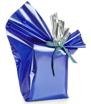PAPEL REGALO COLIBRI 30x30 AZUL METALIZA