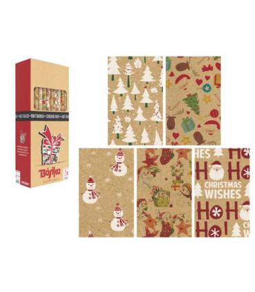 PAPEL REGALO RL.BK.0,7x2 KRAFT NAVI.(50)