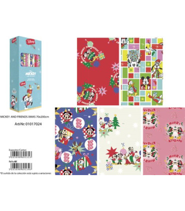 PAPEL REGALO RL.BK.0,7x2 MICKEY (50)